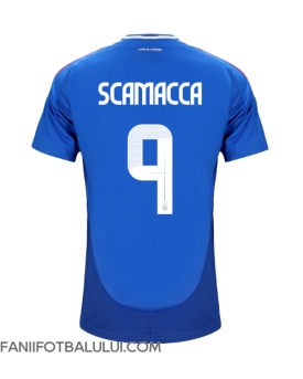 Italia Gianluca Scamacca #9 Tricou Fotbal Replică European 2024 Barbati Acasa